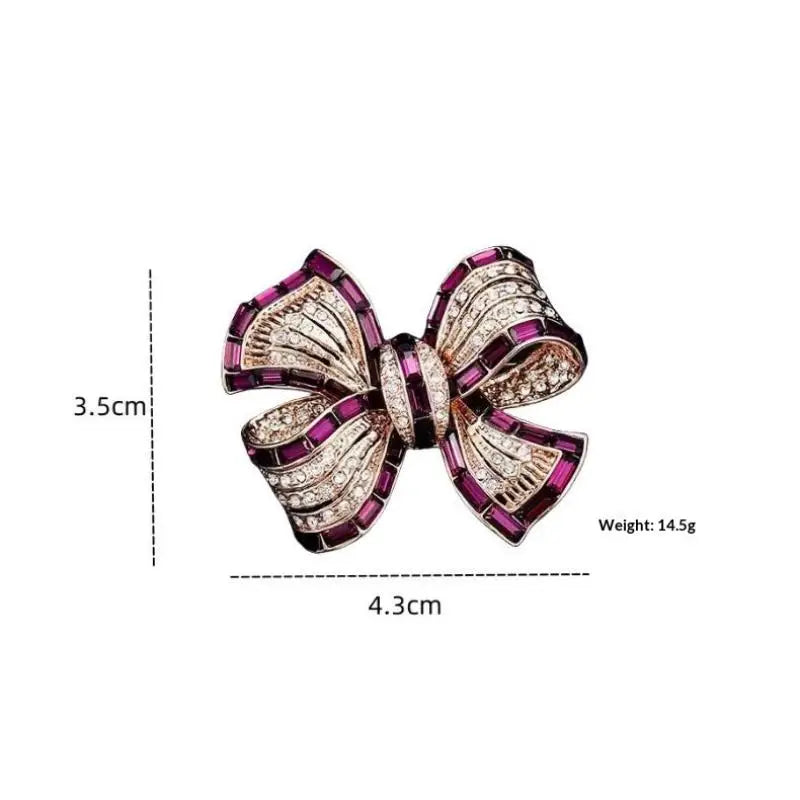 Chic Bowknot Brooch For Men Women Fashion Luxury Rhinestone Bow Brooches Pins Jewelry Accessories Party Gifts Qme