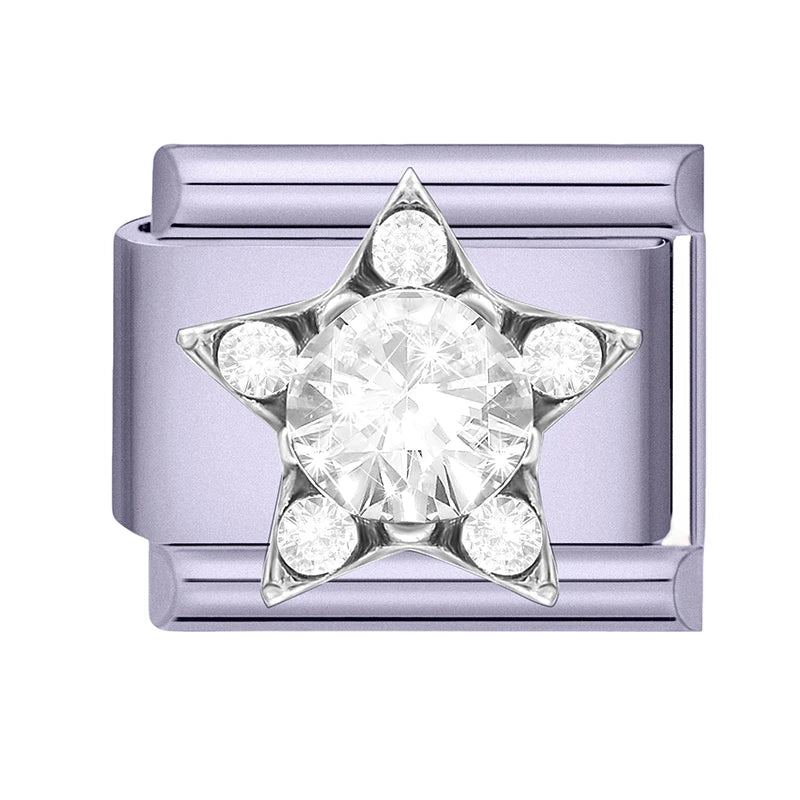 2026 Y2K Charm Beautiful Purple Sunset Zircon Italian Charm Links Fit 9mm Bracelet Stainless Steel DIY Jewelry Making Wholesale Qme Style 26