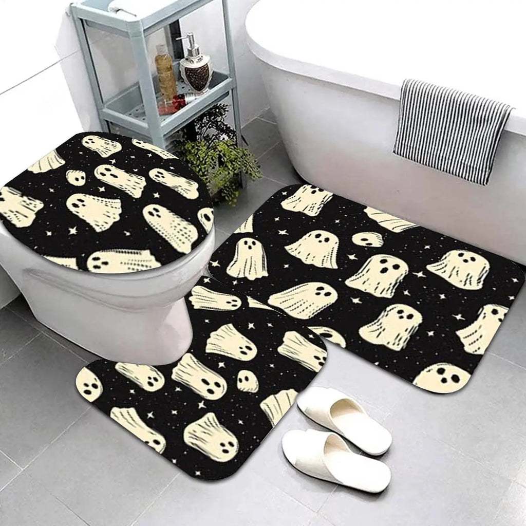 Halloween Shower Curtains Bathroom Spooky Ghost Machine Washable Qme