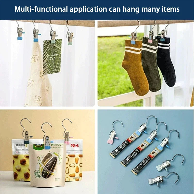 Stainless Steel Clothes Hangers With Clips Hanging Underwear Socks And Stockings 10pcs Qme