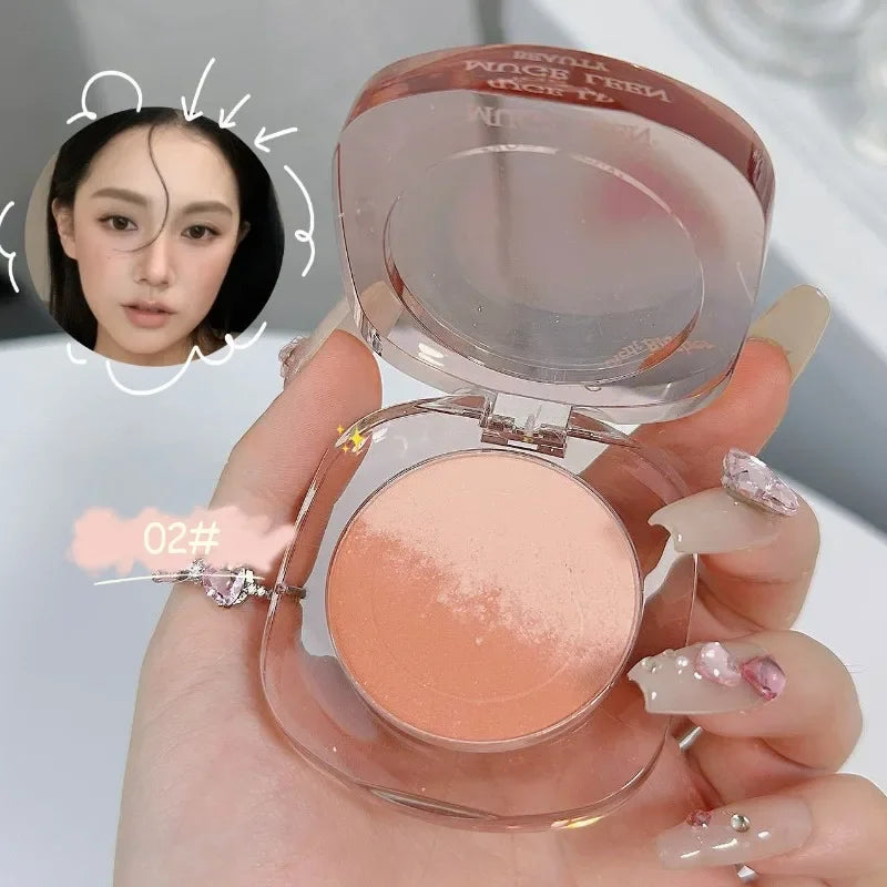 Peach Pink Blusher Matte Purple Cheek Tint Blush Makeup Lasting Brighten Facial Silky Smoothness Rouge Powder Palette Cosmetics Qme A-02 apricot color