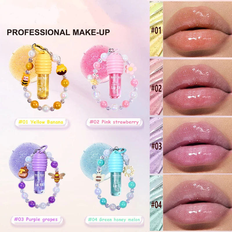 4-colors Cute Bracelet Lip Balm Long-last Moisturizing Oil Reducing Qme