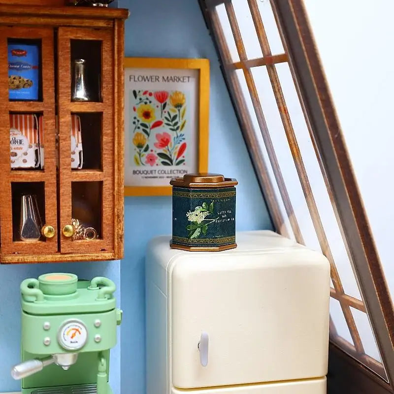 Doll House Coffee Can Tea Model Simulation Item Ornament Miniature Qme