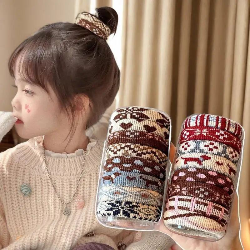 Elastic Hair Ropes Ethnic Pattern Hairband Women Ponytail Holder Qme
