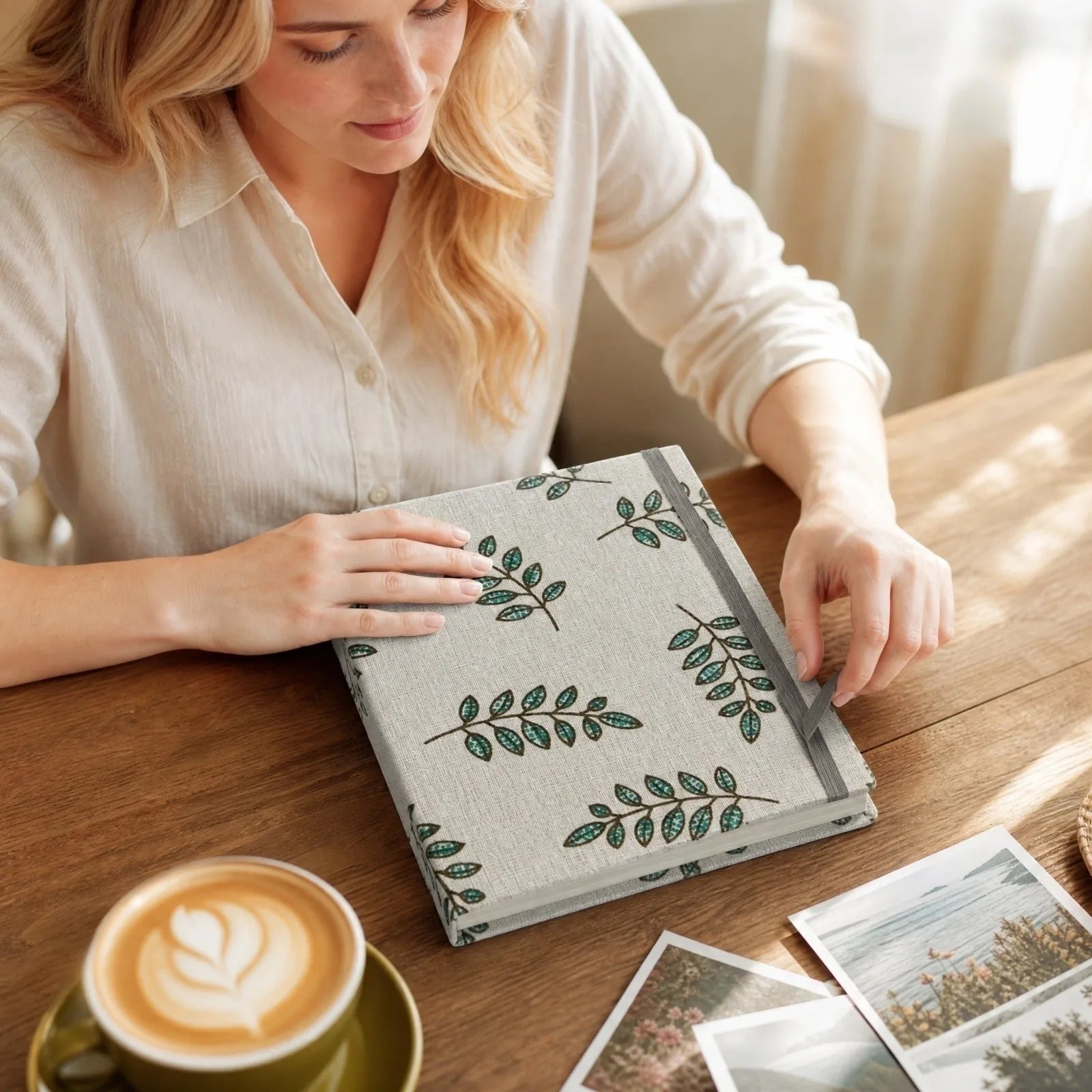 100 Pockets Photo Album Printed Fabric Large Capacity Scrapbook Album Couple Family Anniversary Keepsake Home Decoration Qme