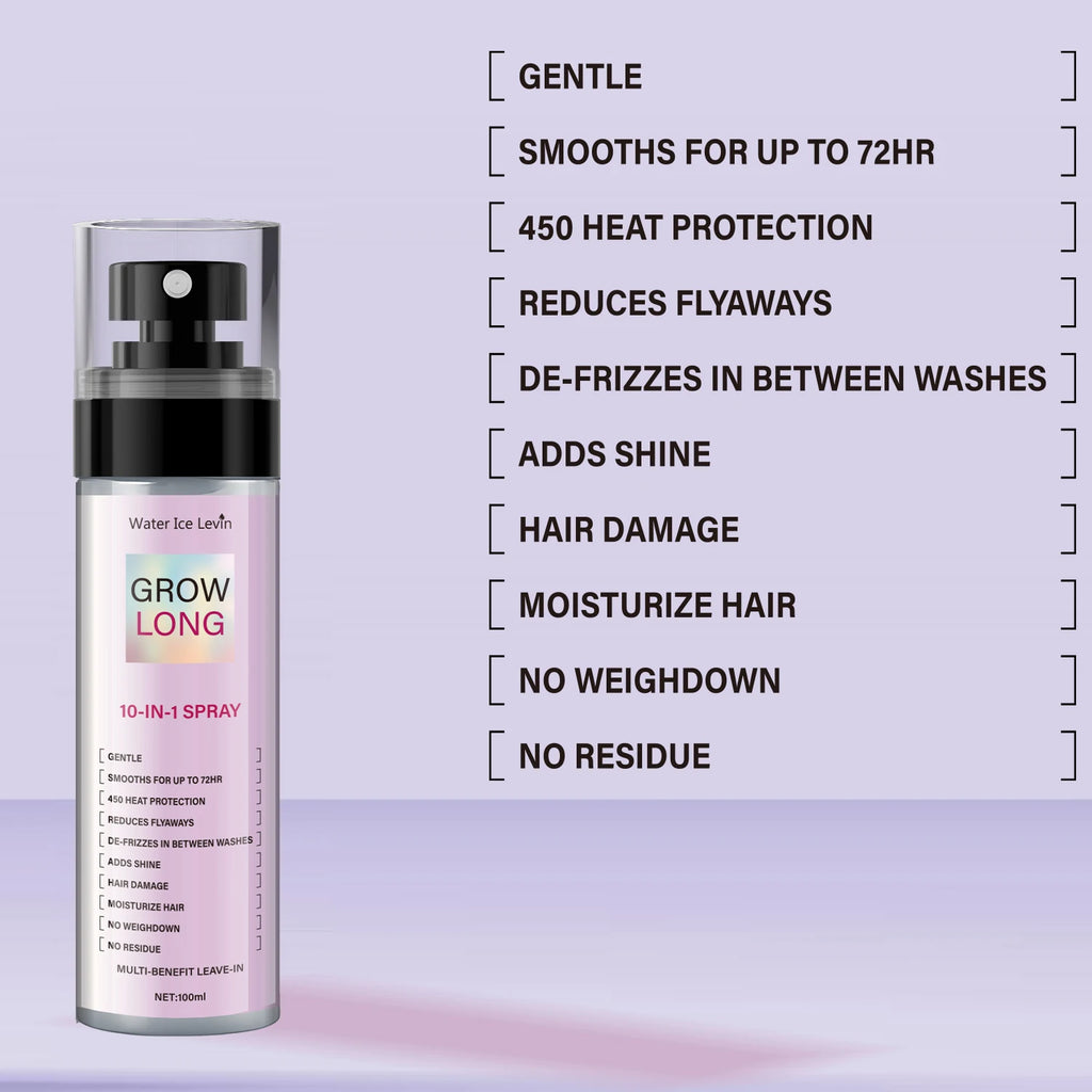 100ml, 10 in 1 Long Hair Care Spray, Innovative Technology for Comprehensive Care, Creating a Natural Lotus-Like Feel, Gentle Spray to Address Various Hair Issues Qme