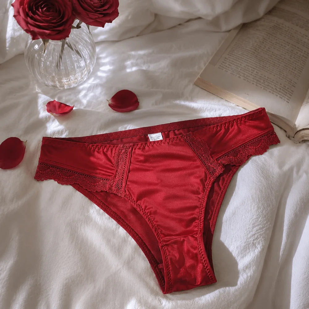 Breathable Low Waist Women Underwear Lace Lingerie Triangle Panties Qme