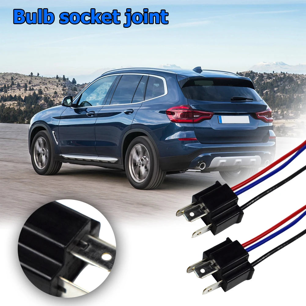 1 Pair 9003 H4 Bulb Socket Wiring Wire Harness Headlight Male Plug Adapter Connector Headlamp Connector Head/Mother Head Qme