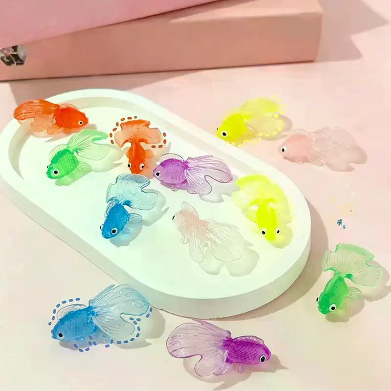 10/20/PCS Artificial Aquarium Goldfishes Fake Rubber Fish Ornament Realistic Moving Floating Fish Cat Toy Pet Supplies Qme