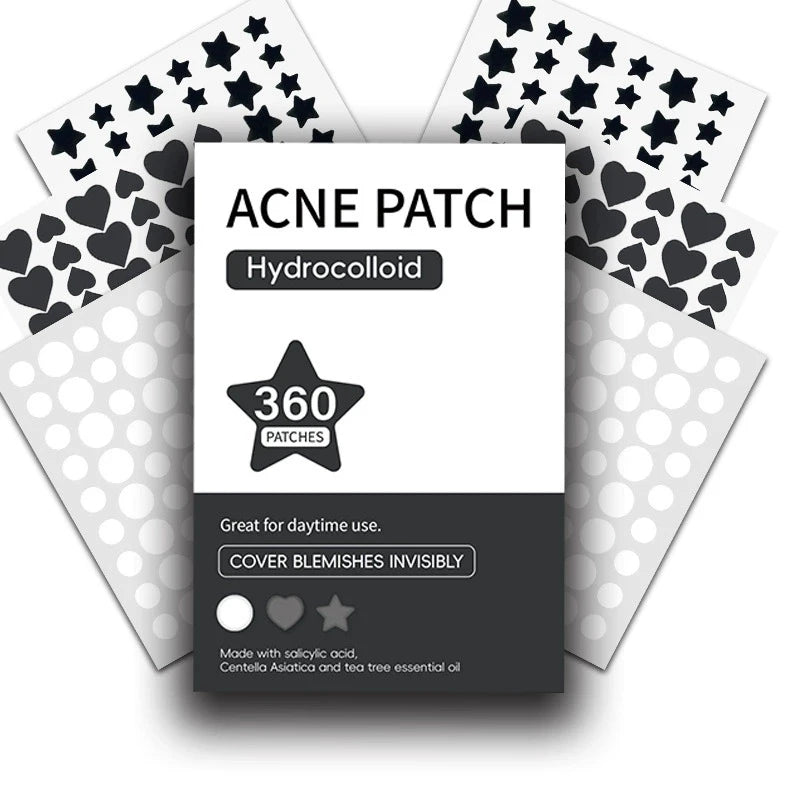Colorful Hydrocolloid Acne Patches Invisible Anti-blemish Spot Qme Black 1
