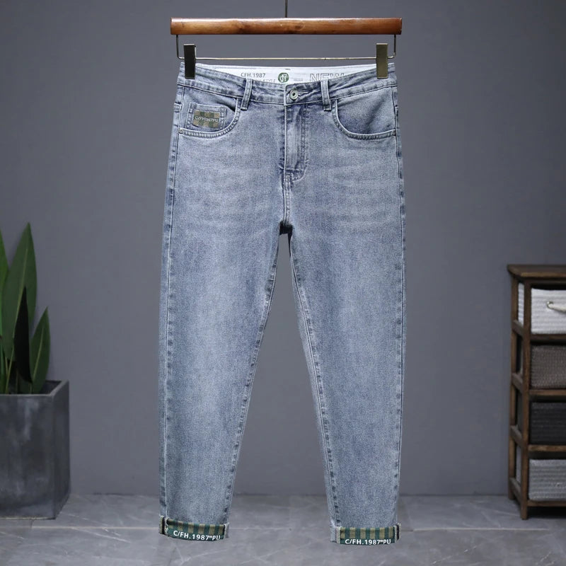 Hot Summer Jeans for Men, Trendy Korean Style, Slim Fit Qme