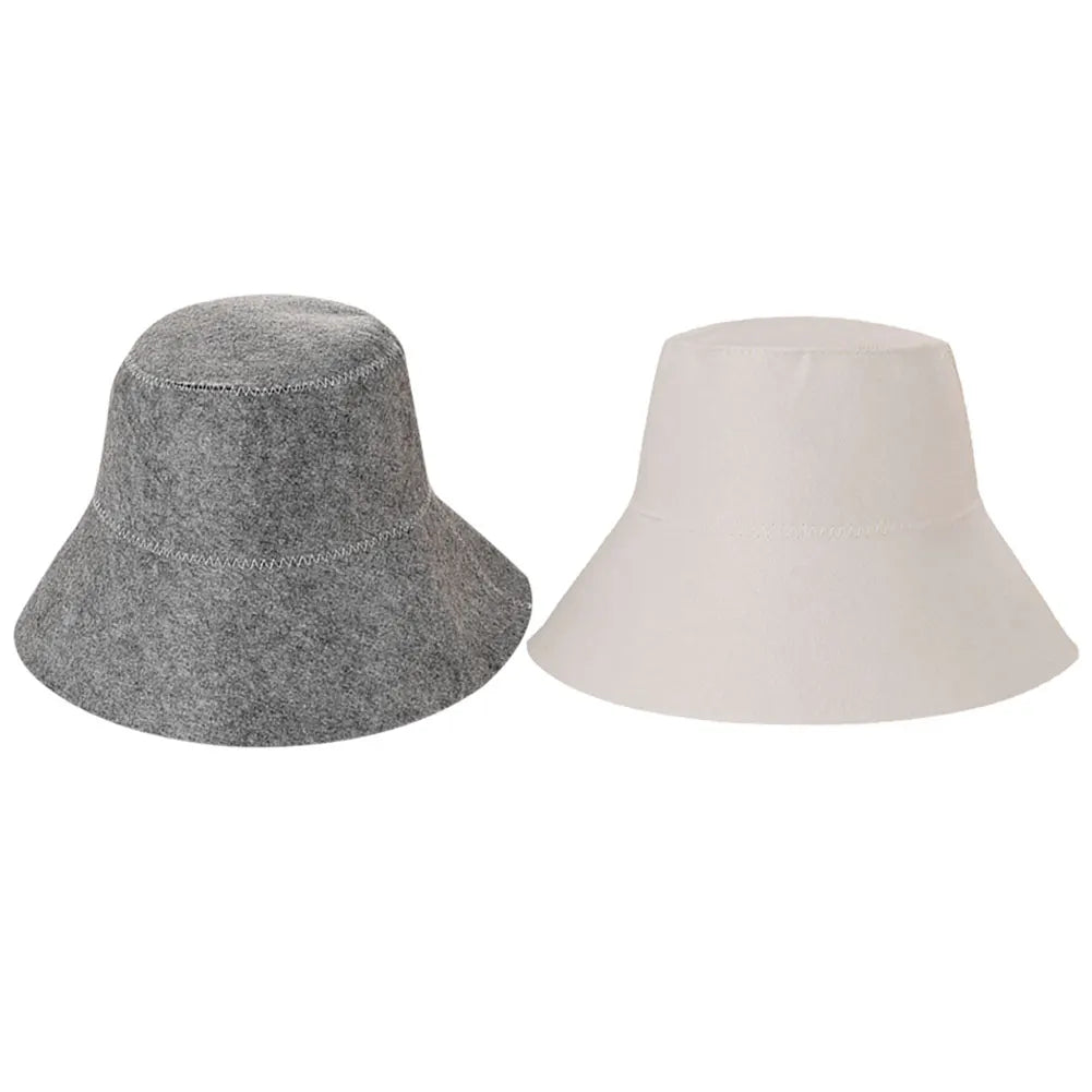 1pc Felt Sauna Hat Anti Heat Thicken Wool Felt Shower Cap Hair Turban For Bath House Head Protection Bathroom Accessories Gray Qme