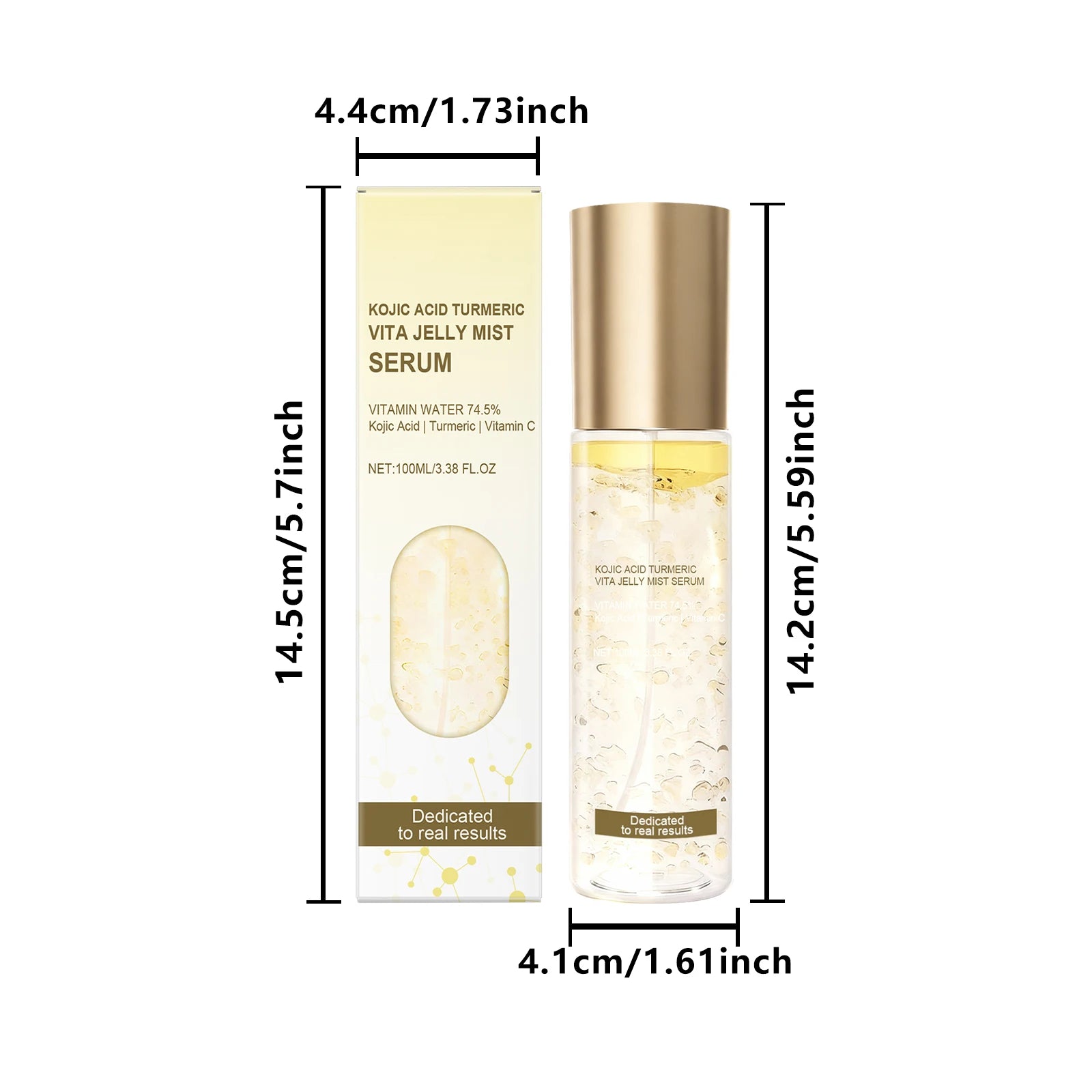 Jelly Mist Serum Brightening Firming Hydrating Face Spray Smoothing Facial Hyaluronic Acid Collagen Moisturizing Skincare Set Qme Yellow KojicTurmeric