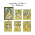 10 pcs/lot Mucha theme Stickers Diy Decorative Scrapbooking Diary Stick Labels Album hand made Collage material Qme B