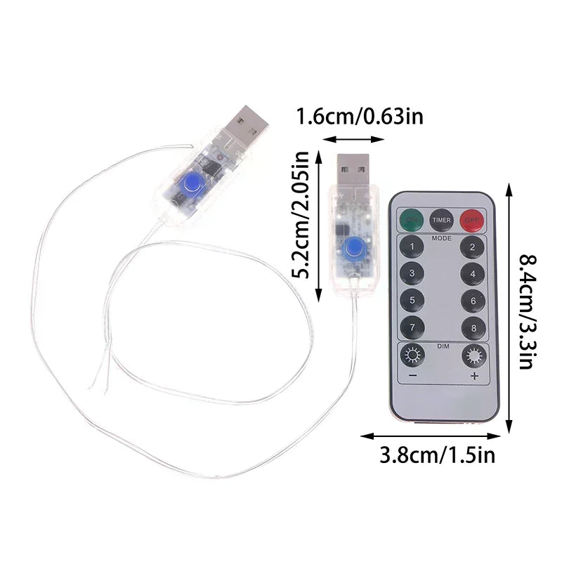 4 5V LED Strips Light Remote Controller USB Circuit Board Christmas Qme
