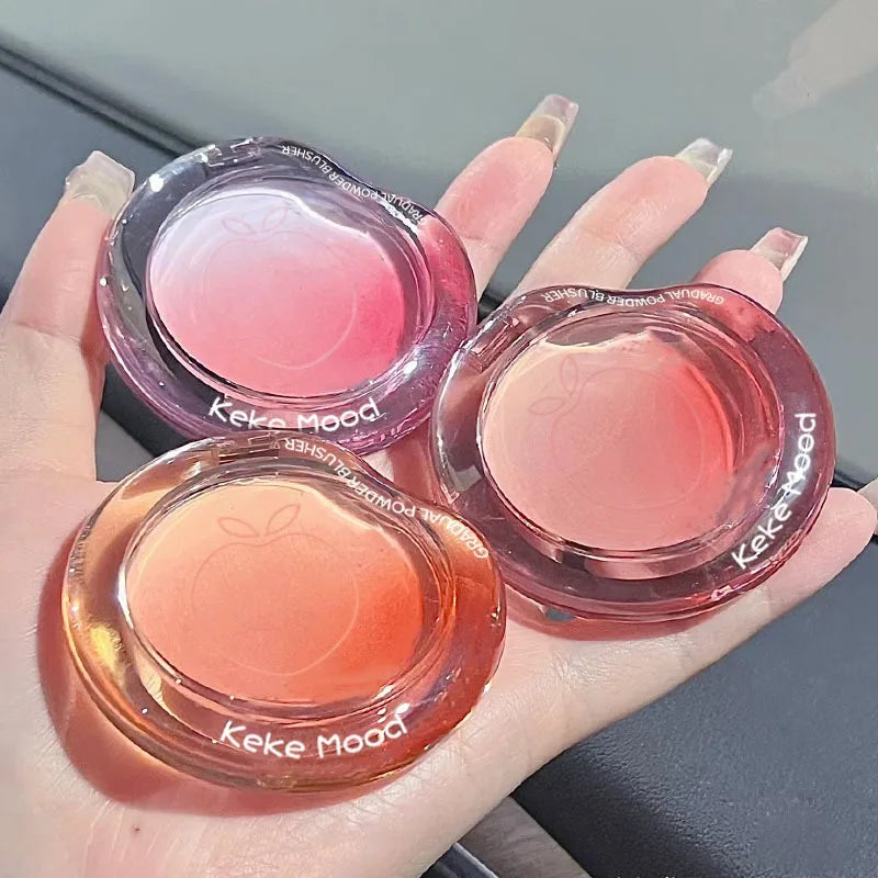 Peach Pink Blusher Matte Purple Cheek Tint Blush Makeup Lasting Brighten Facial Silky Smoothness Rouge Powder Palette Cosmetics Qme