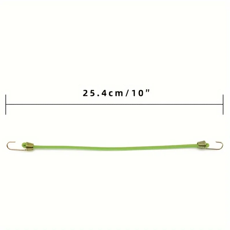 10pcs 10 Inch Bungee Cord High Elasticity Rubber Tied Rope With Hooks Outdoor Tent Assembly Camping Luggage Outdoor Accessories Qme