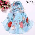Painting Lotus Beach Sun Protection Chiffon Georgette Scarf Women