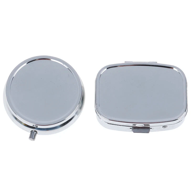 Small Metal Silver Tablet Pill Box Container Medicine Case Portable Qme