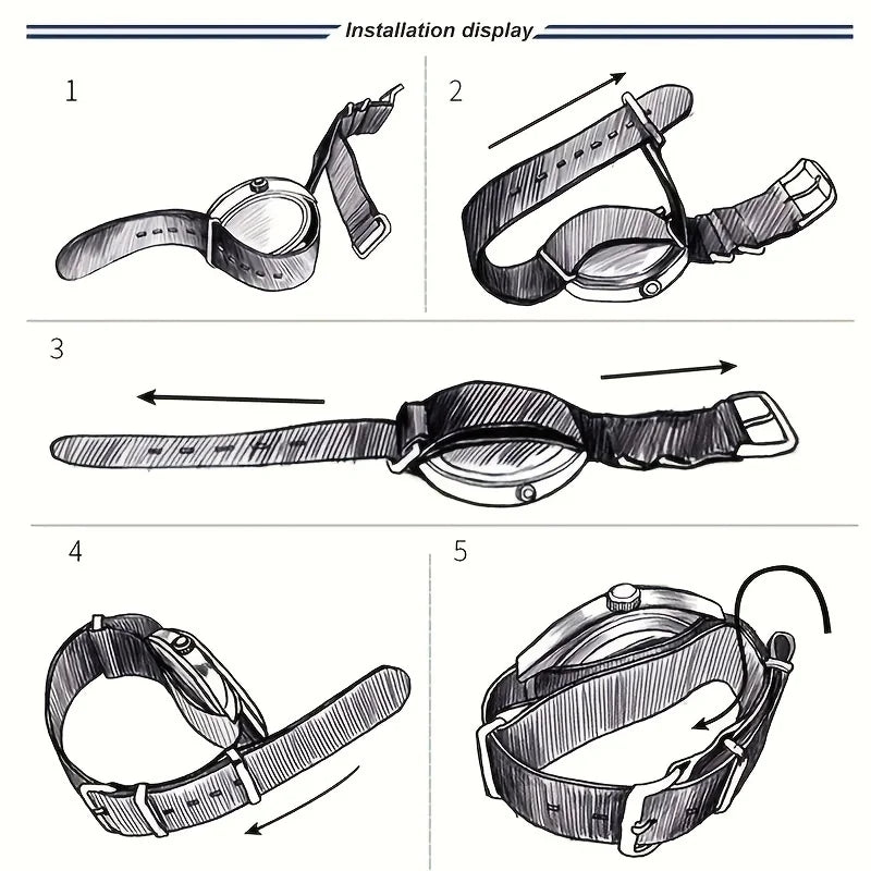 Nylon Watch Strap 22mm Canvas Replacement Watch Band Stainless Steel Buckle Waterproof Sports Wristband For Men Women Watches Qme