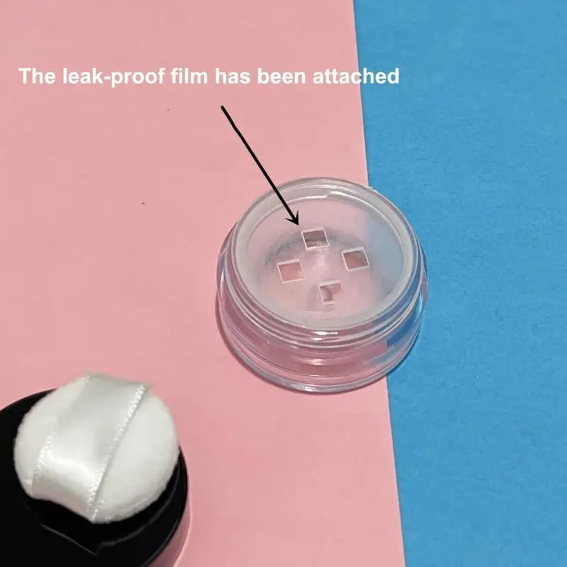 Plastic Empty Loose Powder Jar Makeup Puff Box Sifter Container Qme