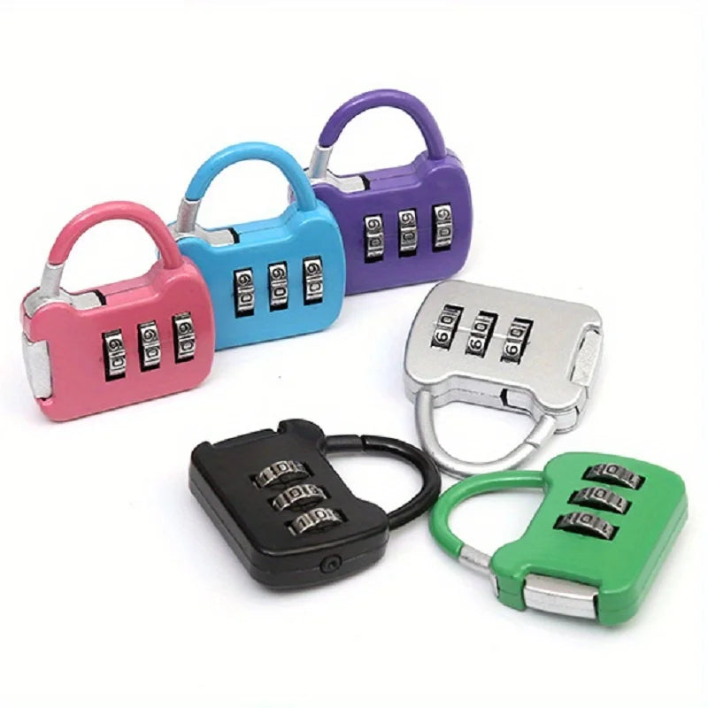4pcs Color Mini Password Lock Padlock Trolley Case Student Dormitory Cabinet Backpack Zipper Lock 4Pcs Qme