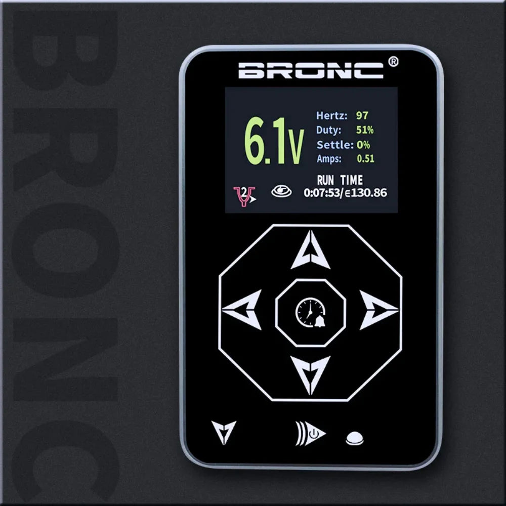 NEW BRONC POWER SUPPLY UPGRADE Tattoo Power Supply Touch Screen Intelligent Digital LCD Makeup Dual Set Qme