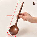 Long Handle Ramen Wooden Spoon Japanese Kitchen Cooking Utensils Tableware Serving Tablespoons Home Large Soup Ladle. Qme B