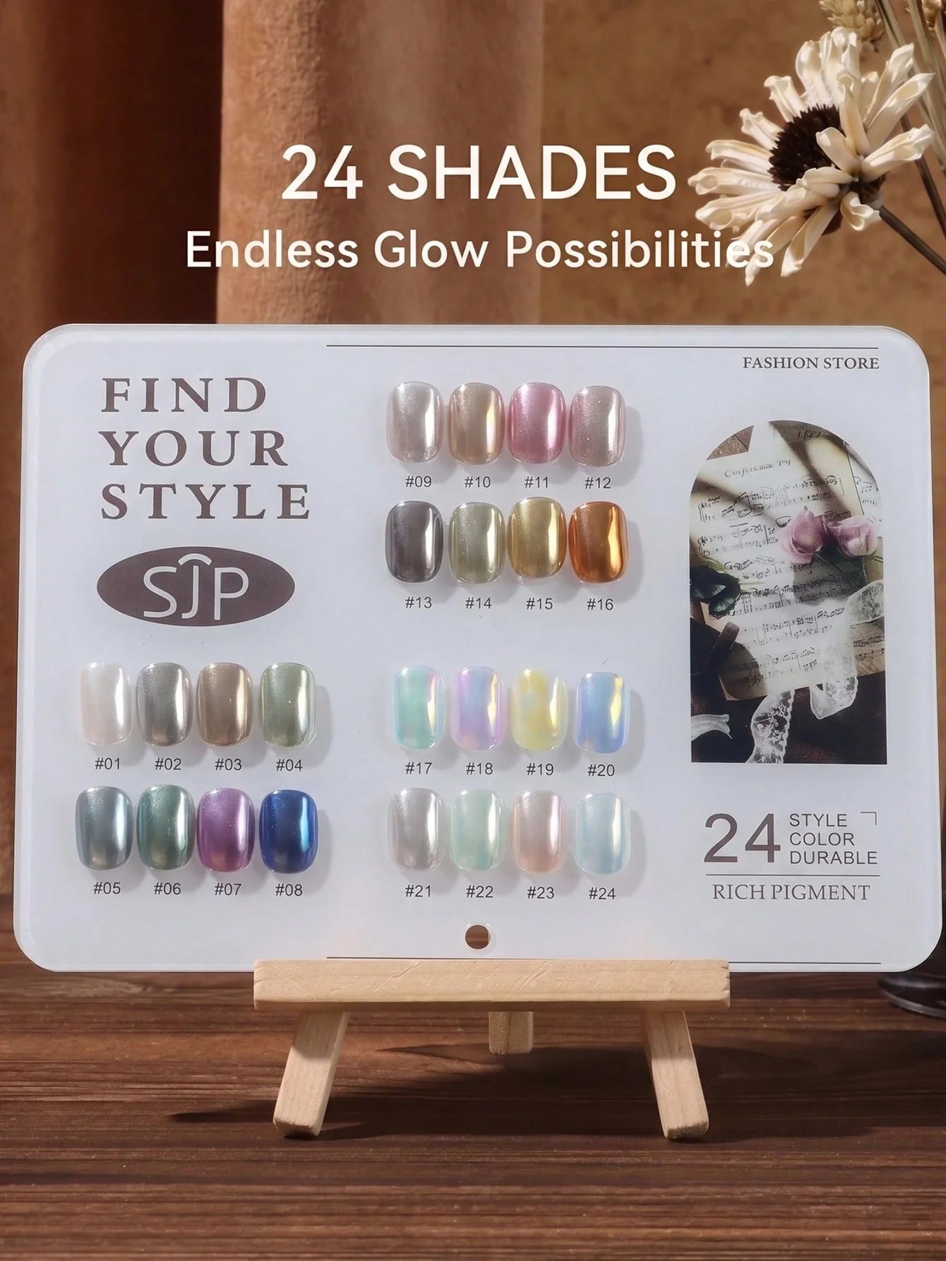 24-color Aurora Chrome Pink Nail Art High-end Magic Mirror Storage Qme