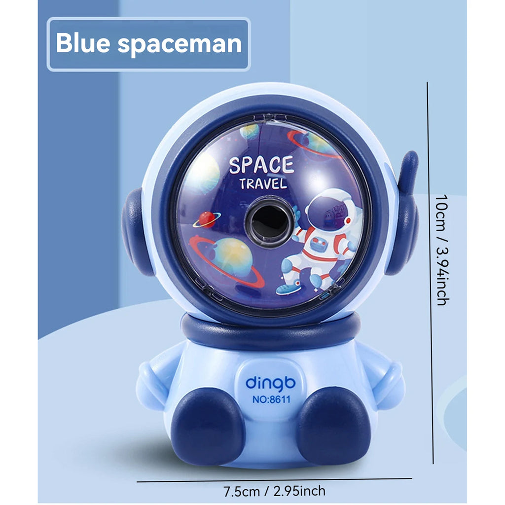 1pc Astronaut Cartoon Pencil Sharpener Students Pencil SharpenerHand Crank Manual Sharpener Cartoon Pencil Cutter For School Qme