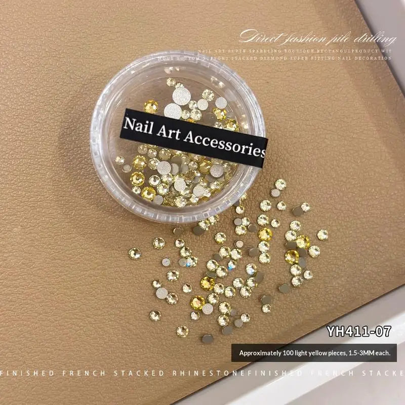 Glitter Glass Crystal Rhinestones Clear Flat Back Personalized Nail Qme 7