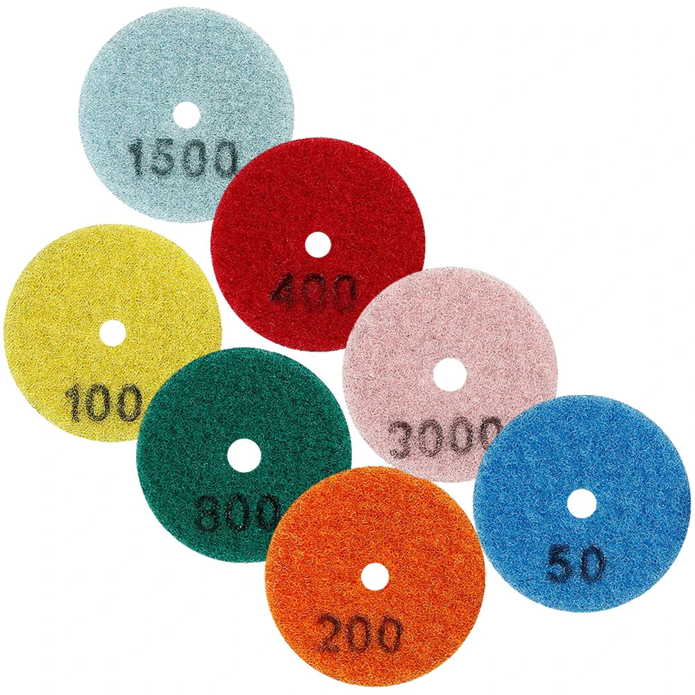 1pc 2 Inch 50mm Emery Dry Polishing Pad Disc For Granite Marble Quartz Glass Stone Sanding Random Color Qme