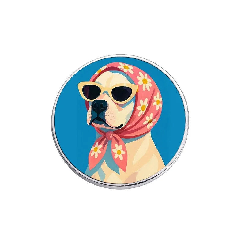 Cute Cartoon Labrador Dog Enamel Pin Lovely Pet Puppy Metal Brooch For Backpack Clothes Decor Collection Creative Holiday Gifts Qme style2-circle