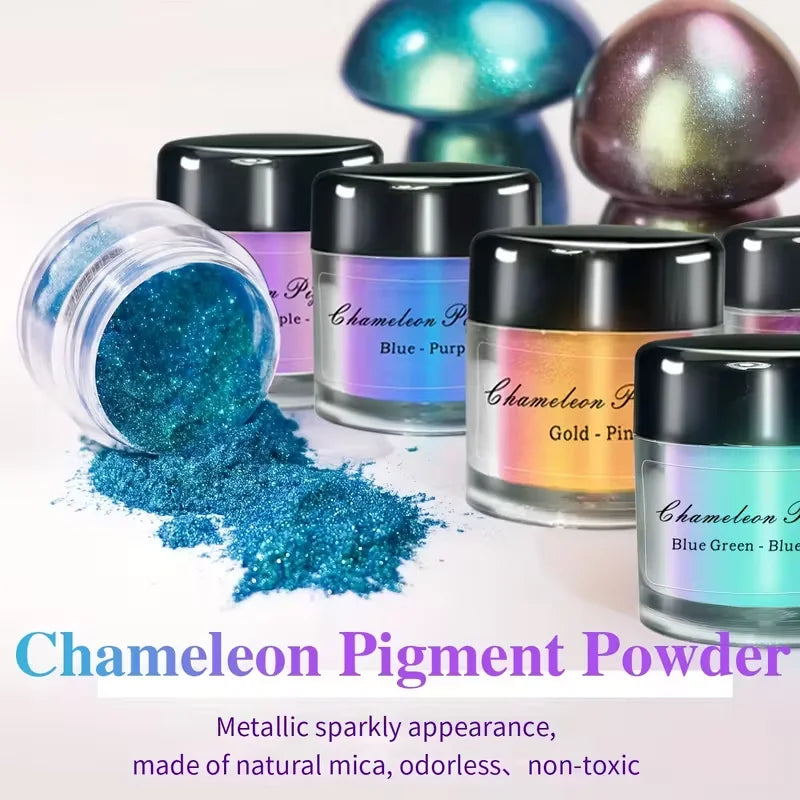 Chameleon Mirror Chrome Nail Powder Glitter Magic Shift Mica Pigment Qme