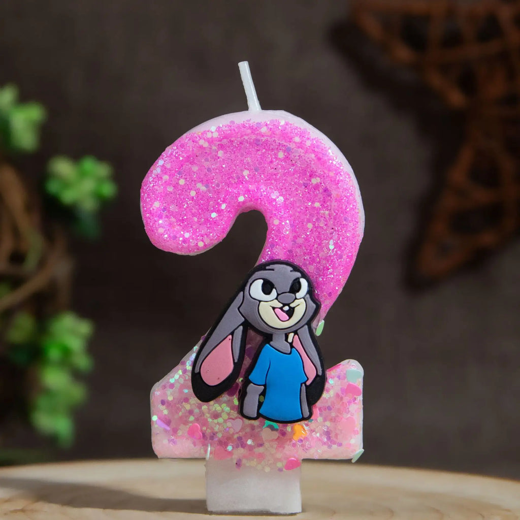 Judy Rabbit Birthday Candles Number 0-9 Cake Holiday Mood Lighting Qme 2