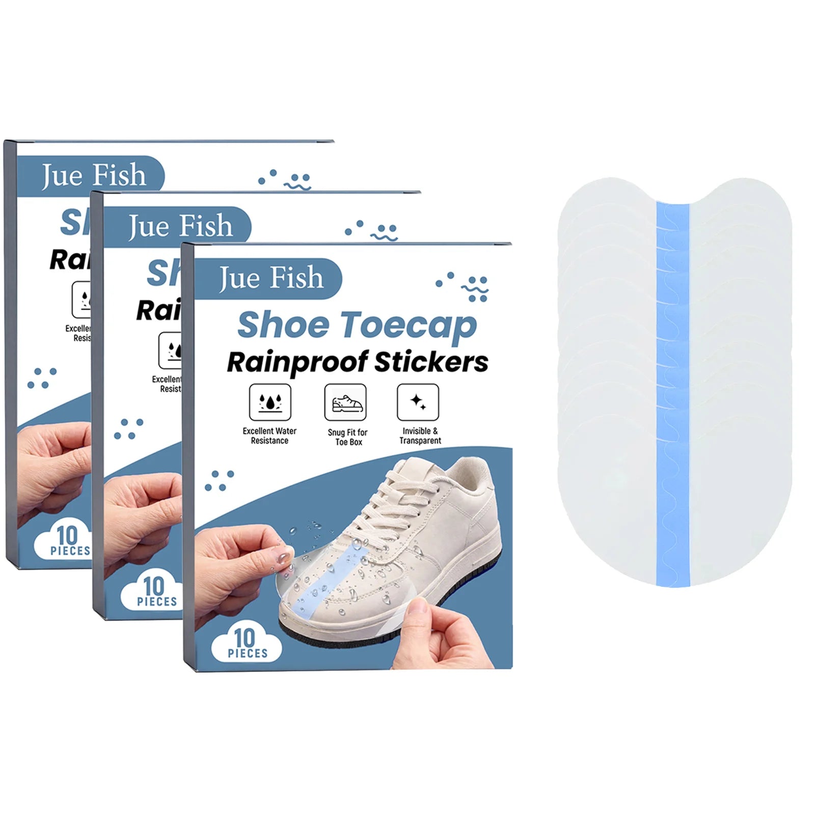 Shoe Toecap Rainproof Sticker Lightweight Anti-Scratch Waterproof Self-Adhesive Shoe Protector Invisible Shoe Toe Guard Stickers Qme 30PCS Boxed