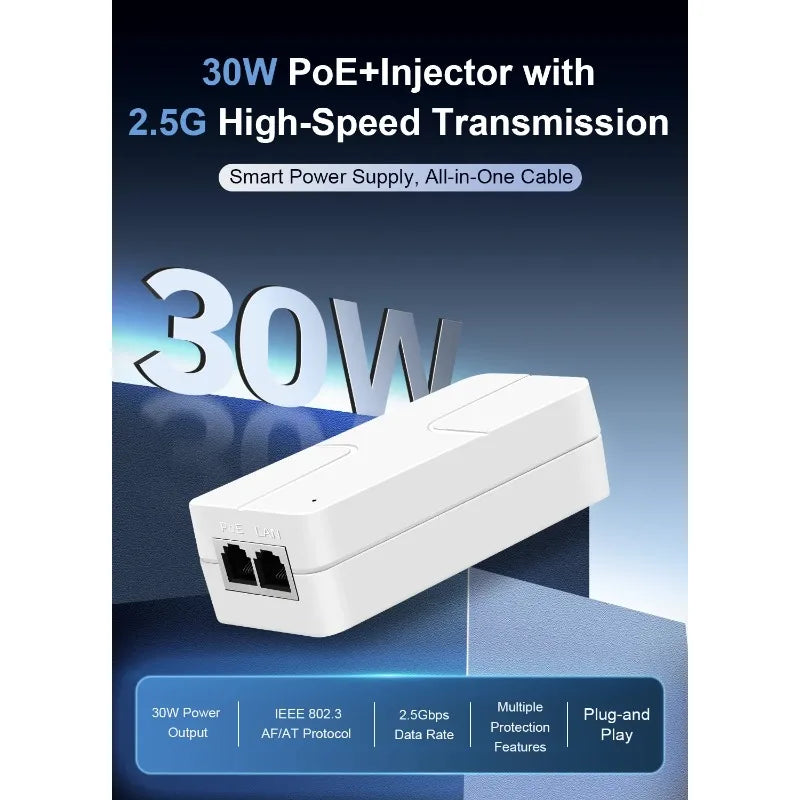 POE Power Adapter 15W Certified for Switch Camera Monitor Power Supply Charger Qme