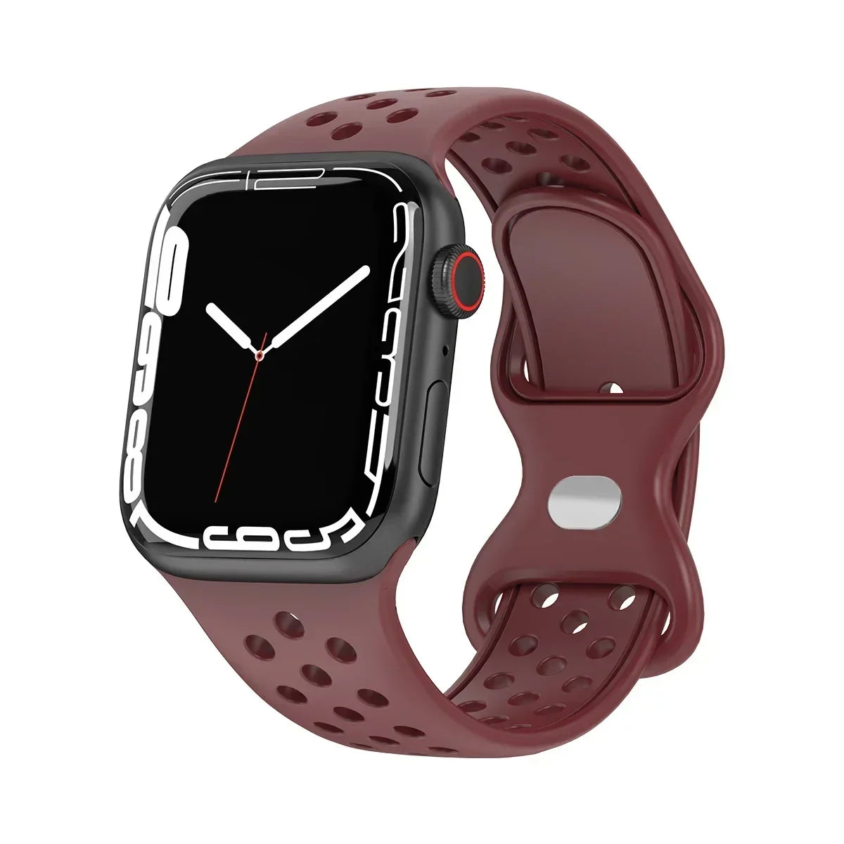Silicone Strap for Apple Watch Band Ultra 2 49mm 38mm 42mm Sport Bracelet iWatch Series 9 8 7 41mm 45 mm 7 6 SE 5 4 3 44mm 40mm Qme WineRed 38MM 40MM 41MM