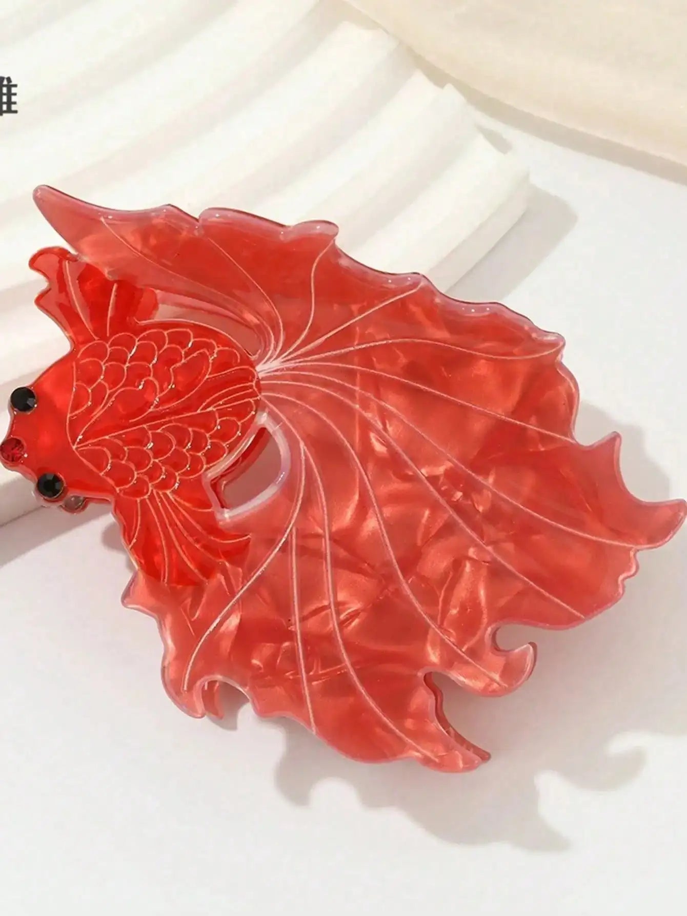 Elegant Butterfly Tail Goldfish Acetate Hair Claw Clip High-quality Qme red
