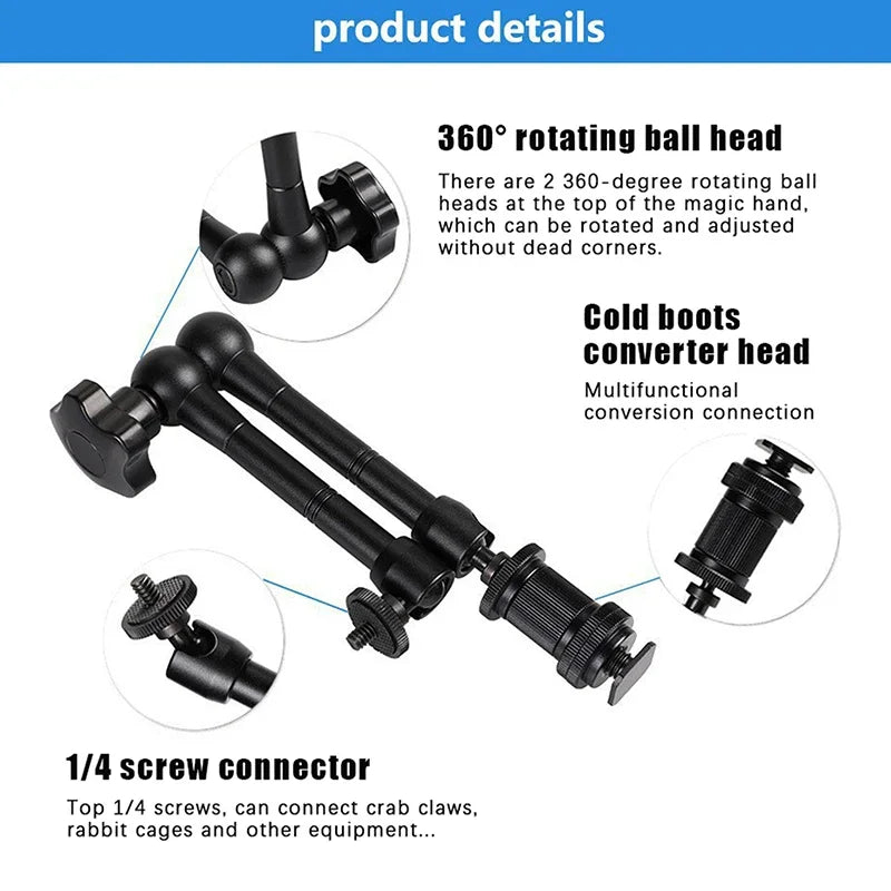 Adjustable Friction Articulating Magic Arm Clamp Camera LCD Monitor Qme