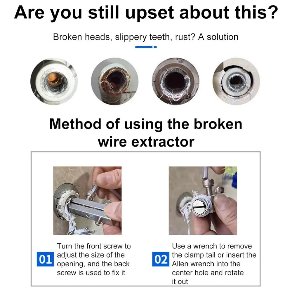 4/6 Point Broken Wire Extractor Water Pipe Breakage Broken Wire Slide Tooth Broken End Remover Faucet Angle Valve Repair Tool Qme