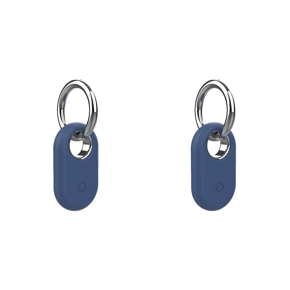 For Samsung Galaxy SmartTag 2 Locator Tracker Case Keychain Anti-Scratch Protective Skin Cover For Smart Tag Tracker Holder Qme 2PCS Blue