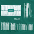 Nailpop Box Nail Dual Forms Square Coffin Quick Building Gel Mold Qme JM25-Clear 150