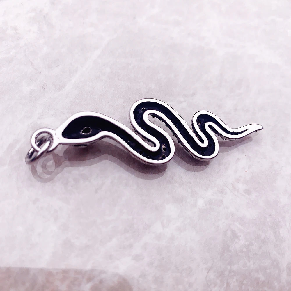 Pendant Black Snake Brand Fashion 925 Sterling Silver Jewelry Europe Vintage Accessories Gift For Woman Men Girls Qme