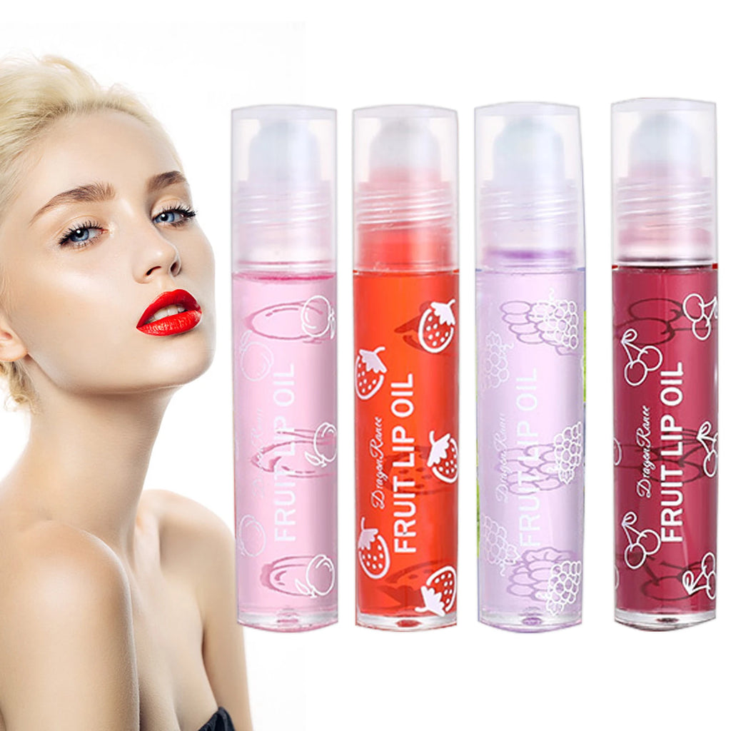 Fruity Flavors Rolling Ball Lip Oil Crystal Jelly Moisturizing Glow Qme