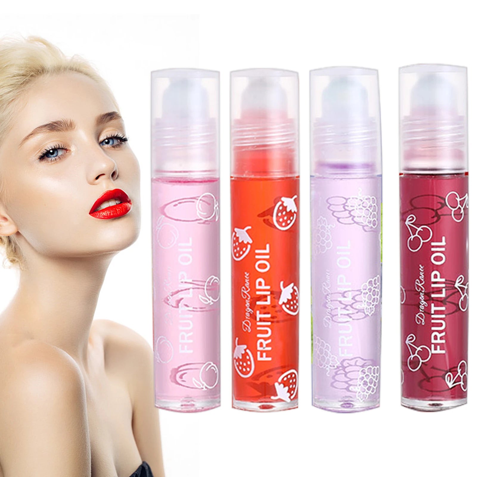Fruity Flavors Rolling Ball Lip Oil Crystal Jelly Moisturizing Glow Qme