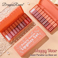 New Mirror Waterlight Lip Gloss Cute Set Waterproof Non-stick Cup Lip Glaze Tint Dyeing Liquid Moisturizing Lipsticks 10 Colors Qme 10Pcs Set