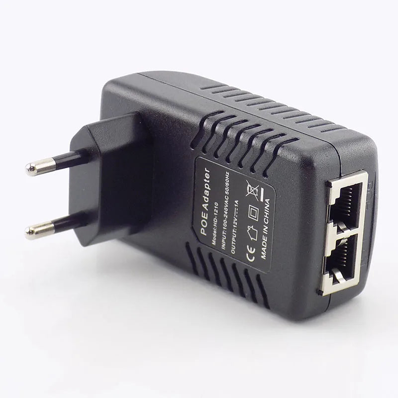 ESCAM 12V 1A POE Injector Wall Plug POE Switch Power Supply Adapter Wireless Ethernet Adapter For IP Camera CCTV US/EU Plug G16 Qme