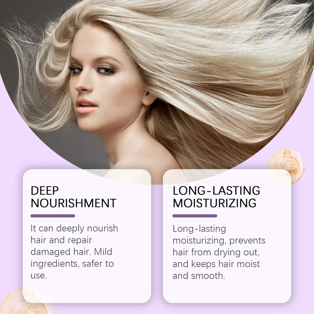 Purple Hair Mask Anti Yellow Deep Nourishing Shiny Hair Repair Dry Frizzy Damaged Maltreated Hair Care Conditioner 100g Qme