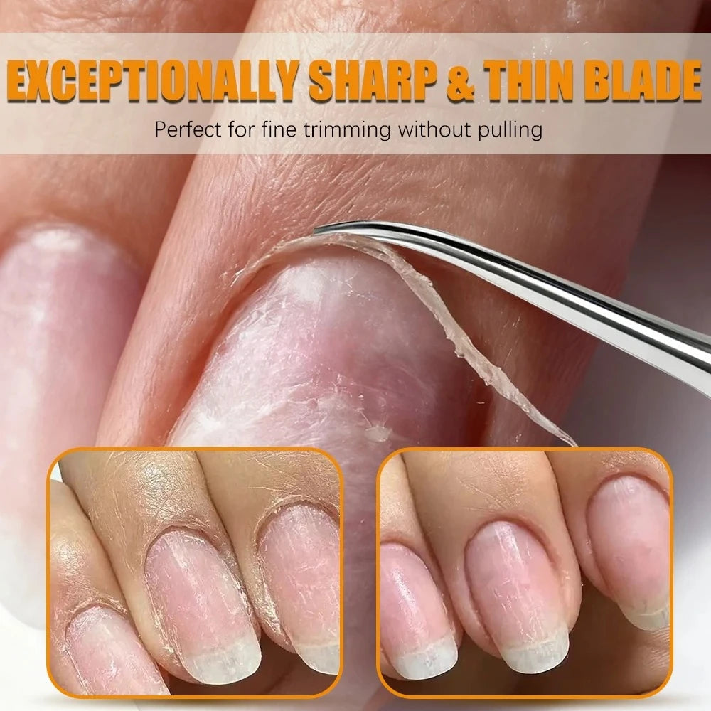 1Pcs Cuticle Scissors Manicure Scissors Stainless Steel Extra Fine Curved Professional Manicure Eyelashes Eyebrow Tools Qme